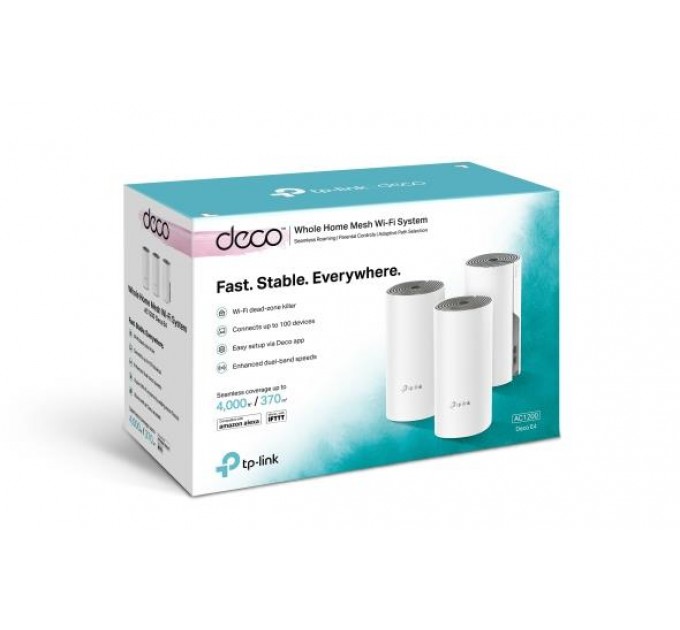 TP-Link Домашня Mesh Wi-Fi система (3шт у комплекті), арт. Deco E4(3-Pack)