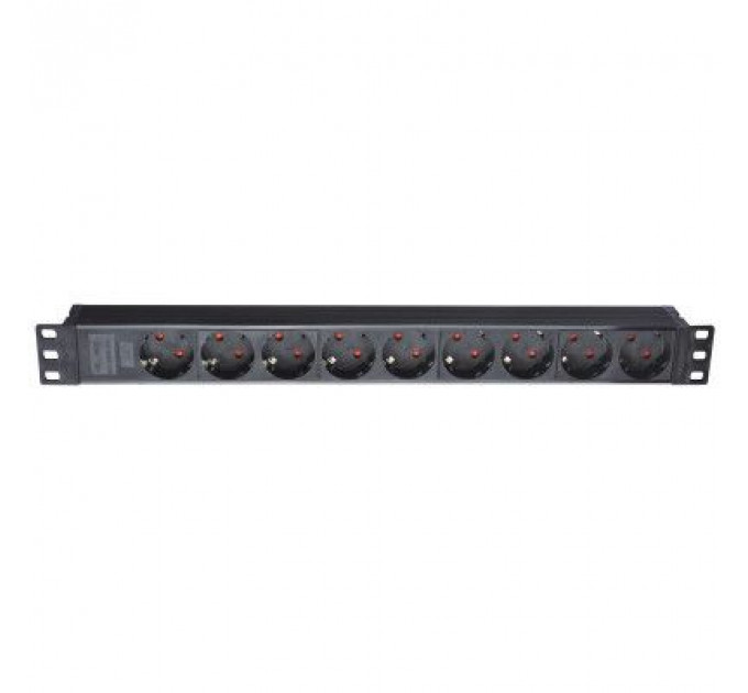 Силовий блок Eserver 19" 9 розеток, без выкл., без кабеля, алюм. корпус, 16А (WT-2261A-GER-9WAY-WO)