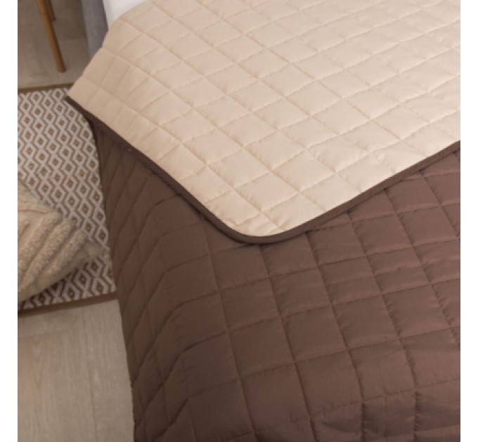 Viluta Покривало Viluta стьобане двустороннє Дует Шоколадно-ванільний 140х210 (дует Шоколадно-Ванільний 210*140)