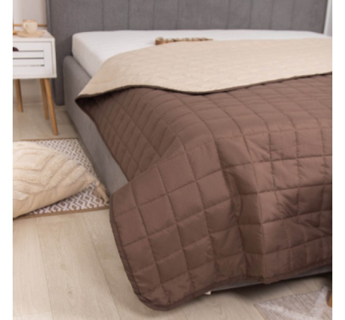 Viluta Покривало Viluta стьобане двустороннє Дует Шоколадно-ванільний 140х210 (дует Шоколадно-Ванільний 210*140)