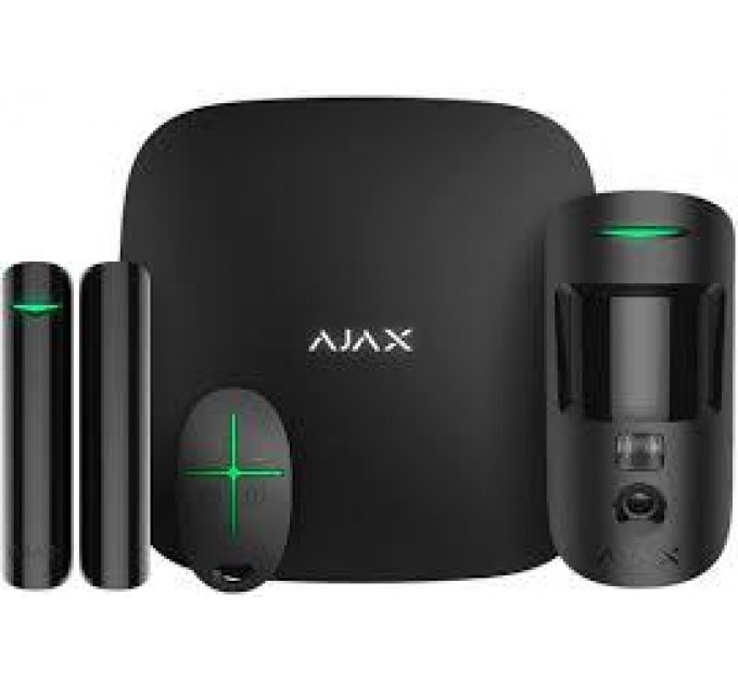 Ajax Ajax StarterKit Cam Plus HDR (8EU) UA black комплект охоронної сигналізації
