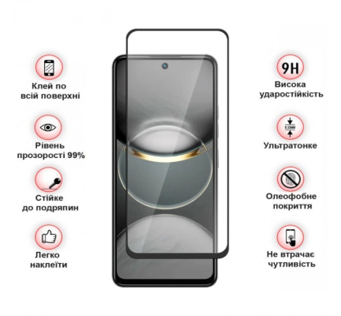 BeCover Скло захисне BeCover Tecno Spark 30 Pro (KL7) Black (713080)