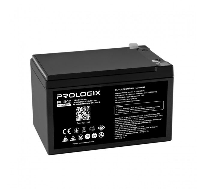 Prologix Акумуляторна батарея Prologix 12V 12AH (PL12-12) AGM