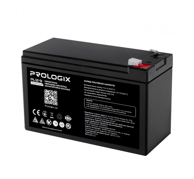 Prologix Акумуляторна батарея Prologix 12V 9AH (PL12-9) AGM