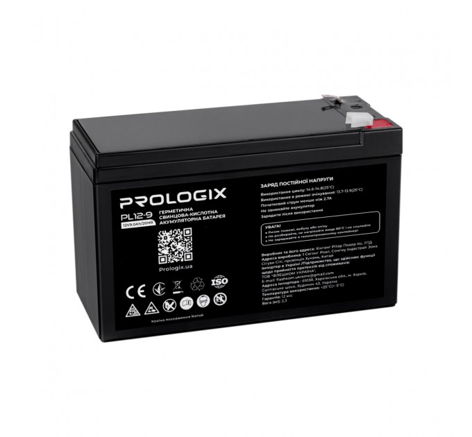 Prologix Акумуляторна батарея Prologix 12V 9AH (PL12-9) AGM