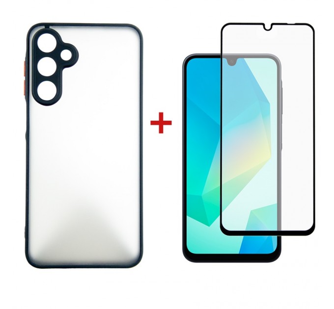 Dengos Чохол-накладка Dengos Matt для Samsung Galaxy A16 SM-A165 Black (DG-KM-133) + захисне скло