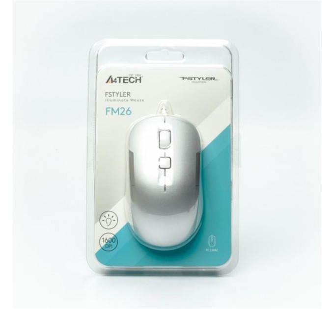Миша A4Tech Fstyler FM26 Icy White