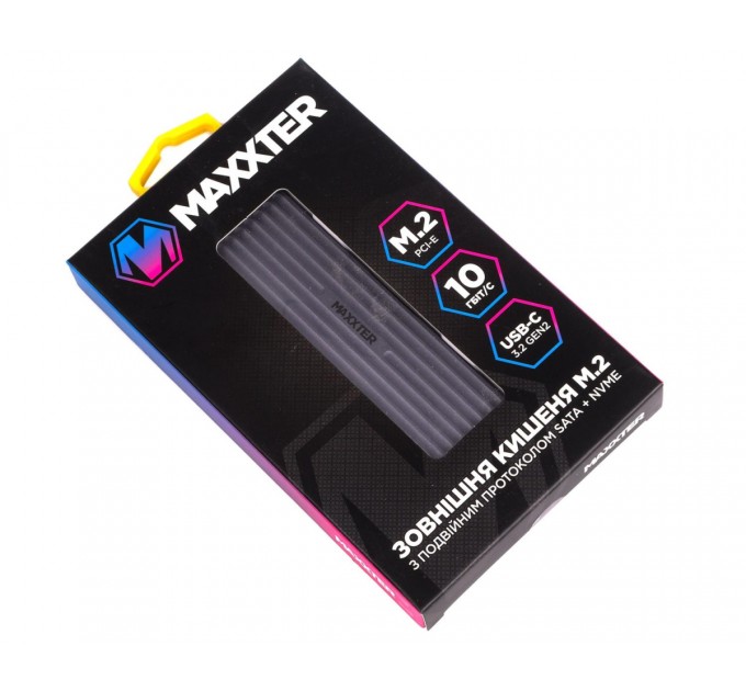 Maxxter Зовнішня кишеня Maxxter M.2 NVMe PCIe, USB 3.2 Type-C, Metal, Black (EHDE-2280D-01)