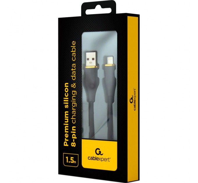 Кабель Cablexpert USB - Lightning (M/M), 2.1 A, 1.5 м, Black (CC-USB2S-AM8PM-1.5M-BK)