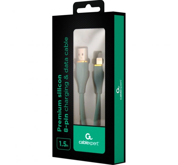 Кабель Cablexpert USB - Lightning (M/M), 2.1 A, 1.5 м, Green (CC-USB2S-AM8PM-1.5M-G)