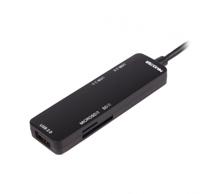 Maxxter Концентратор USB Type C Maxxter USB3.0, 2хUSB2.0, SD, Micro SD Black (HU3C-3PTF-01)
