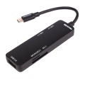 Maxxter Концентратор USB Type C Maxxter USB3.0, 2хUSB2.0, SD, Micro SD Black (HU3C-3PTF-01)