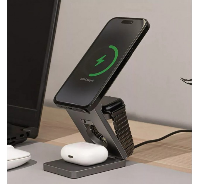 Proove Бездротовий зарядний пристрій Proove Titan Volt 3in1 Gray (WSTV15000003)