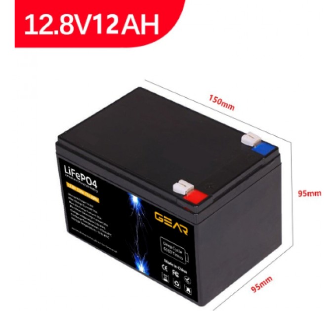 GEAR Батарея LiFePo4 GEAR 12.8V - 12Ah (GB-LiFePo4-12.8-12)