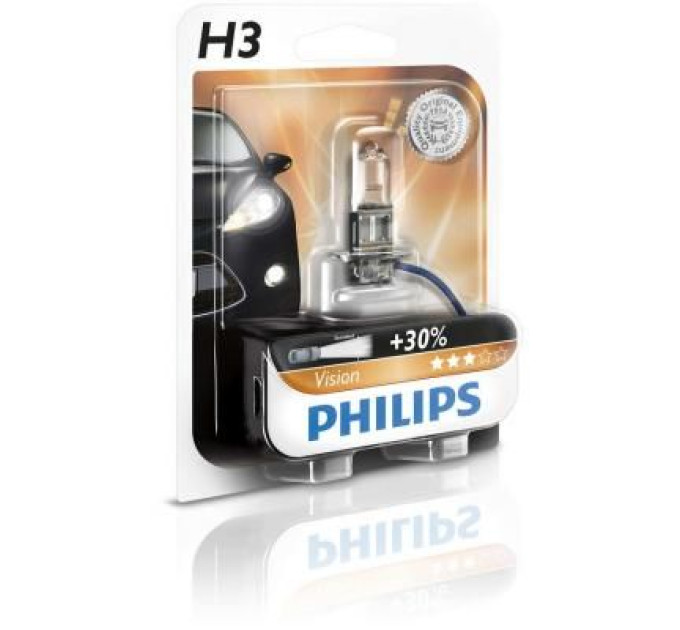 Philips Автолампа Philips H3 Vision, 3200K, 1шт (12336PRB1)