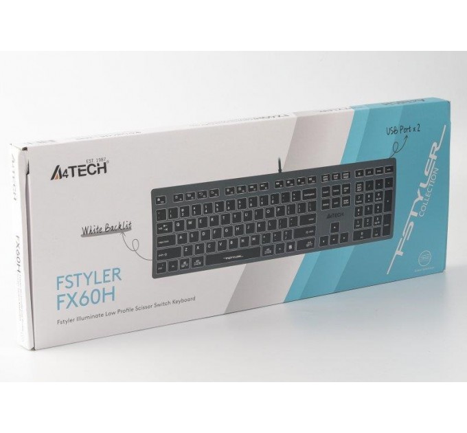 A4Tech Клавіатура A4Tech Fstyler FX60H Grey White Backlit