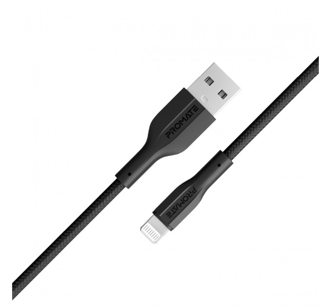 Promate Кабель Promate xCord-Ai USB - Lightning (M/M), 1 м, Black (xcord-ai.black)