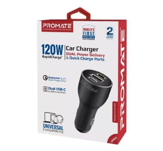 Promate Зарядний пристрій Promate powerdrive-120.black