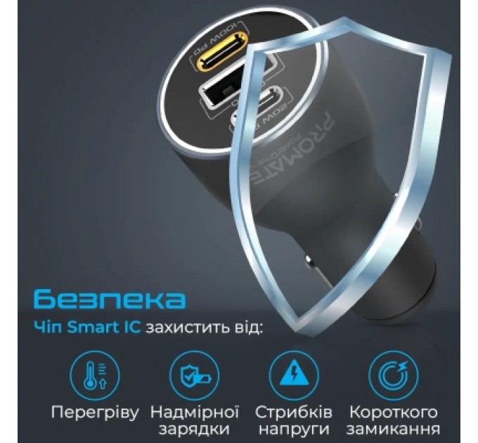 Promate Зарядний пристрій Promate powerdrive-120.black