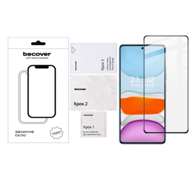 BeCover Скло захисне BeCover Xiaomi Redmi Note 14 4G Black (713099)