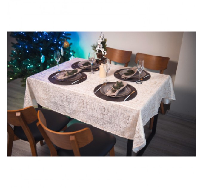 Скатертина Ardesto Shine 100% поліестер, золотавий 120х140 см (ART07SG)