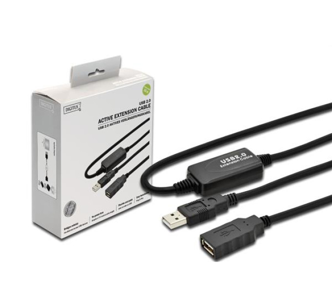 Assmann Дата кабель USB 2.0 AM/AF 10.0m active Digitus (DA-73100-1)