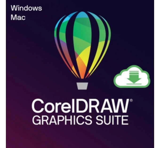 Corel ПЗ для мультимедіа Corel CorelDRAW Graphics Suite 2025 EN/FR/DE/IT/ES/BP/NL Windows/Mac (ESDCDGS2025ML)