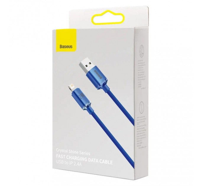 Baseus Кабель Baseus Crystal Shine USB - Lightning, 2.4A, 2м Blue (CAJY000103)