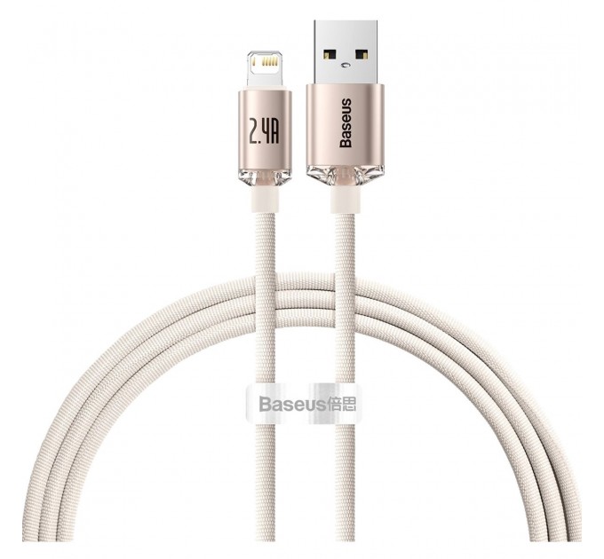 Baseus Кабель Baseus Crystal Shine USB - Lightning, 2.4A, 2м Pink (CAJY001204)