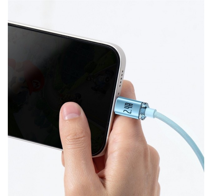 Кабель Baseus Crystal Shine USB - Lightning, 2.4A, 2м Sky Blue (CAJY001203)