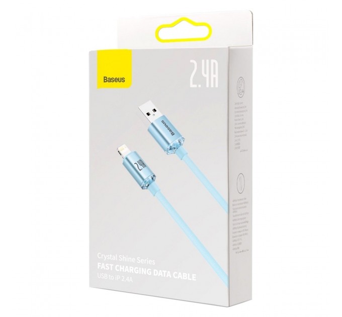 Кабель Baseus Crystal Shine USB - Lightning, 2.4A, 2м Sky Blue (CAJY001203)