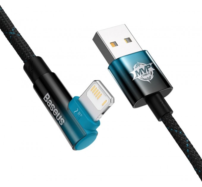 Baseus Кабель Baseus MVP 2 USB - Lightning, 2.4A, 2м Black/Blue (CAVP000121)