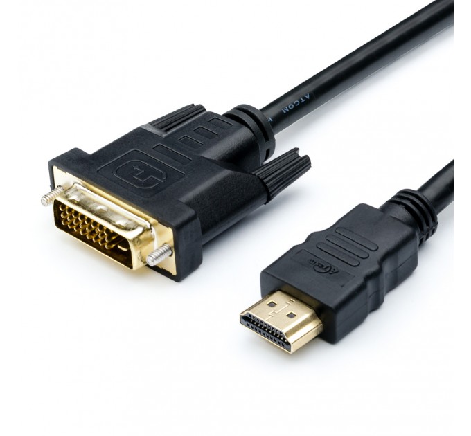 Кабель Atcom HDMI - DVI (M/M), single link, 24+1 pin, ферит, 1.8 м, Black (AT3808)