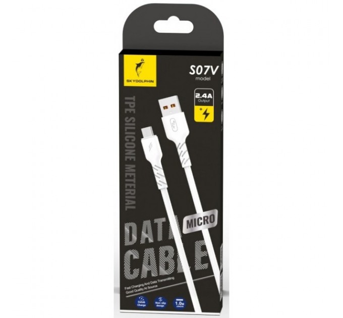 SkyDolphin Кабель SkyDolphin S07V TPE High Elastic Line USB - micro USB (M/M), 1 м, White (SDUSB-000597)