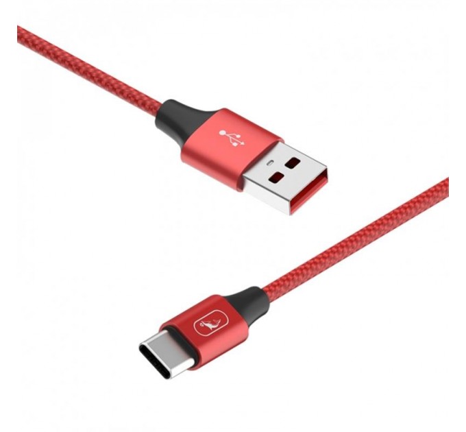 SkyDolphin Кабель SkyDolphin S55T Neylon USB - USB Type-C (M/M), 1 м, Red (SDUSB-000437)