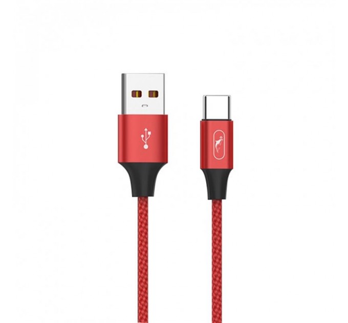 SkyDolphin Кабель SkyDolphin S55T Neylon USB - USB Type-C (M/M), 1 м, Red (SDUSB-000437)