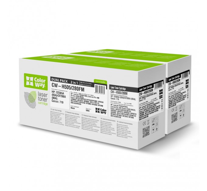 ColorWay Картридж CW (CW-H505/280FM) HP LJ M425DN/425DW (CF280A/CE505A/Canon 719) Universal Dual Pack