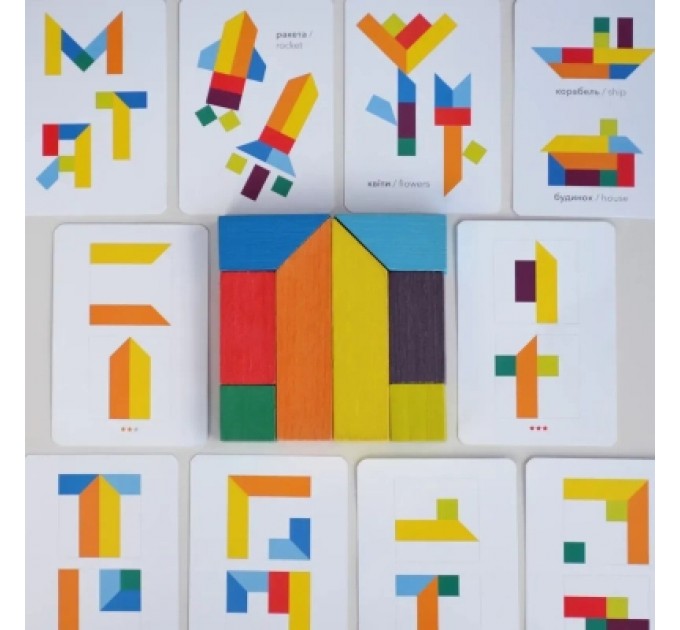 Ігротеко Розвиваюча іграшка Ігротеко Танграм 8 ел. + картки із завданнями (900446)