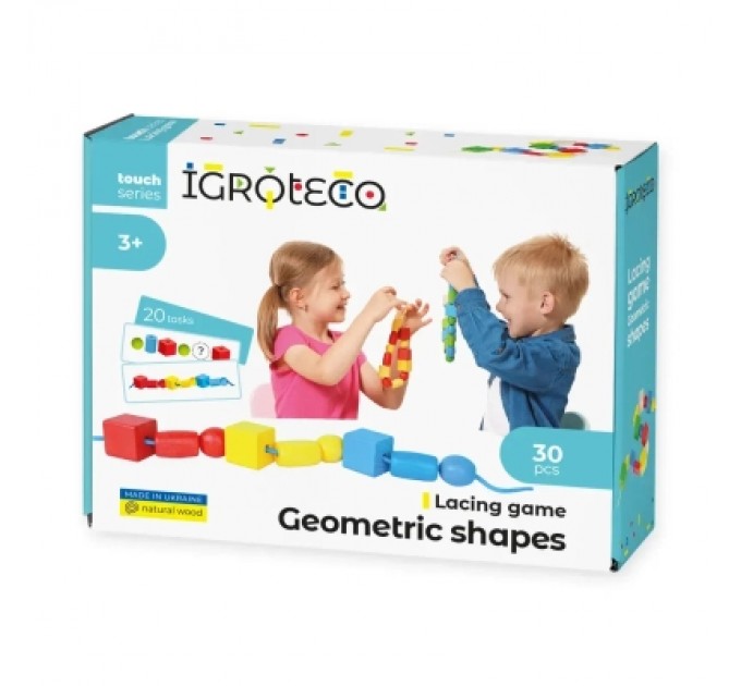 Ігротеко Розвиваюча іграшка Ігротеко шнурівка для малюків Геометрика (900019)