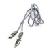 PowerPlant Дата кабель USB 2.0 AM to Lightning + Micro 5P 1.0m cotton PowerPlant (KD00AS1289)