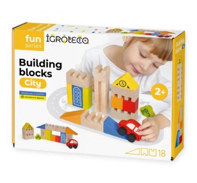 Ігротеко Кубики Ігротеко Будівельні блоки Місто 18 елементів (900538)