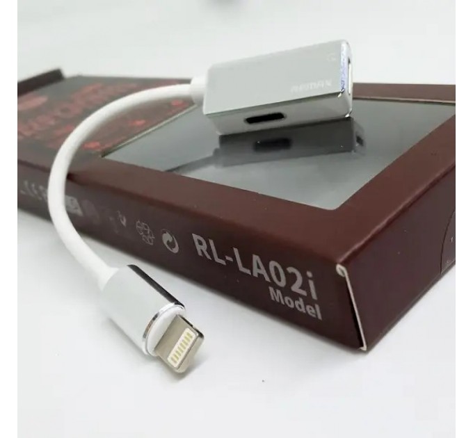 Remax Адаптер Remax RL-LA02i Enjoy 2in1 Lightning-2 Lightning, 12см, White (6954851298007)