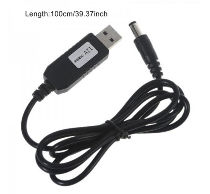 SK Кабель живлення SK USB-DC5.5mmx2.1 12V 1m Black (40002274412095.5x2.1)