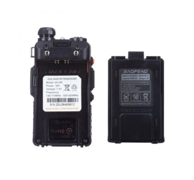 Baofeng Портативна рація Baofeng UV-5R Black Six Pack комплект 6 шт (2200000758965)