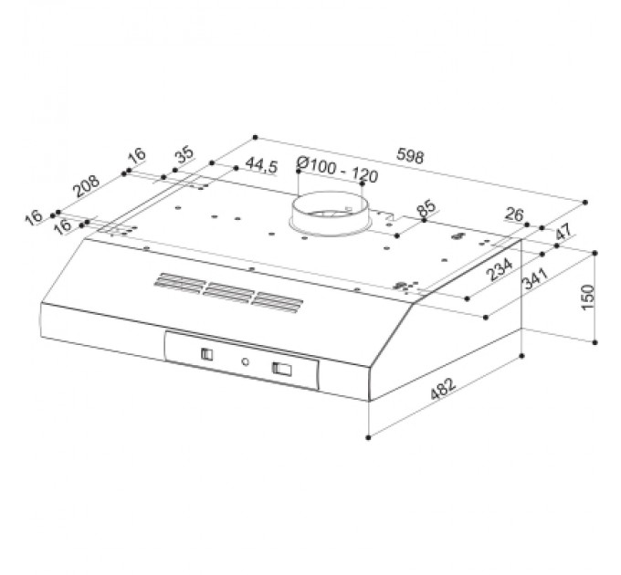 Витяжка кухонна Faber 741 Base W A60, білий (300.0557.477)