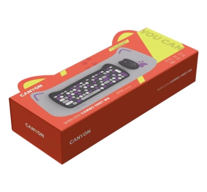 Canyon Комплект Canyon HSET-W6 Kitty Edition Wireless UA Violet (CNS-HSETW6VT)