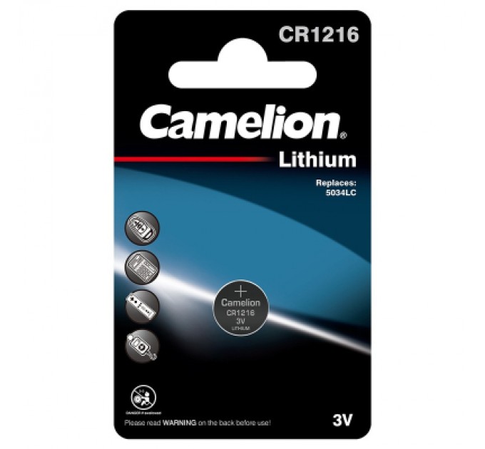 Батарейка CR 1216 Lithium * 1 Camelion (CR1216-BP1)