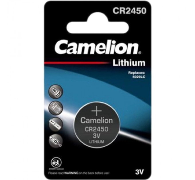 Camelion Батарейка CR 2450 Lithium * 1 Camelion (CR2450-BP1)