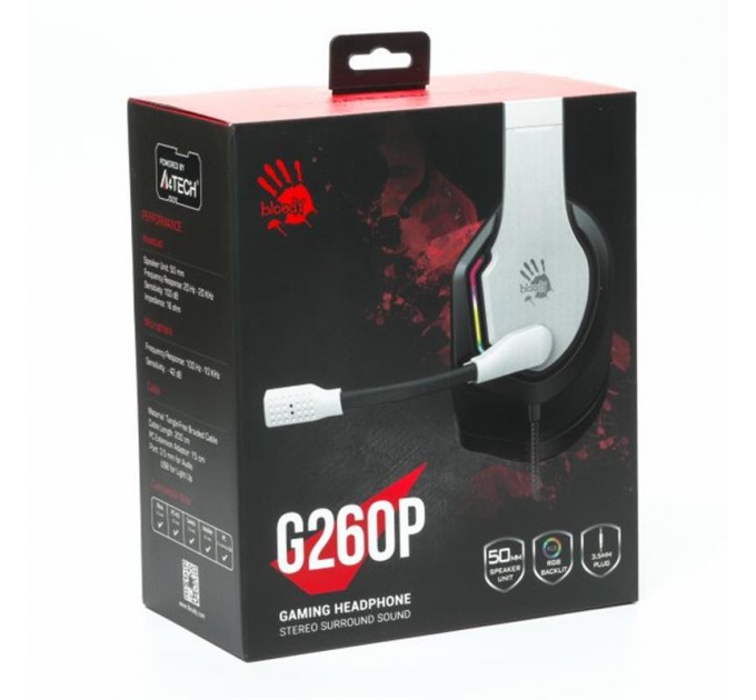Гарнітура A4Tech Bloody G260p White
