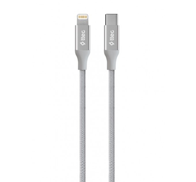 Кабель Ttec AlumiCable USB Type-C - Lightning (M/M), 1.5 м, Silver (2DK41G)